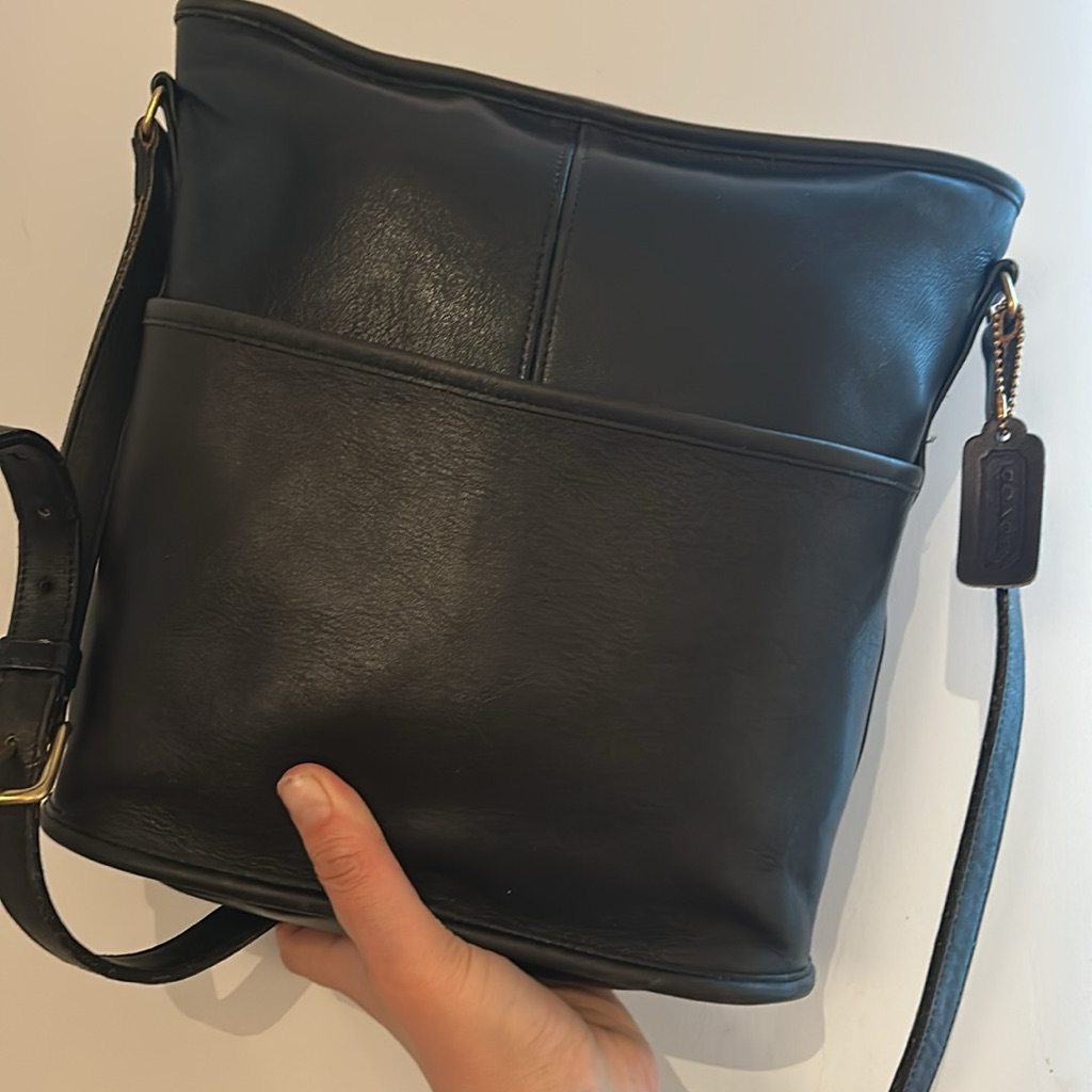 Coach Legacy Black Glovetan Leather Bucket Bag From The Lightweight Collection